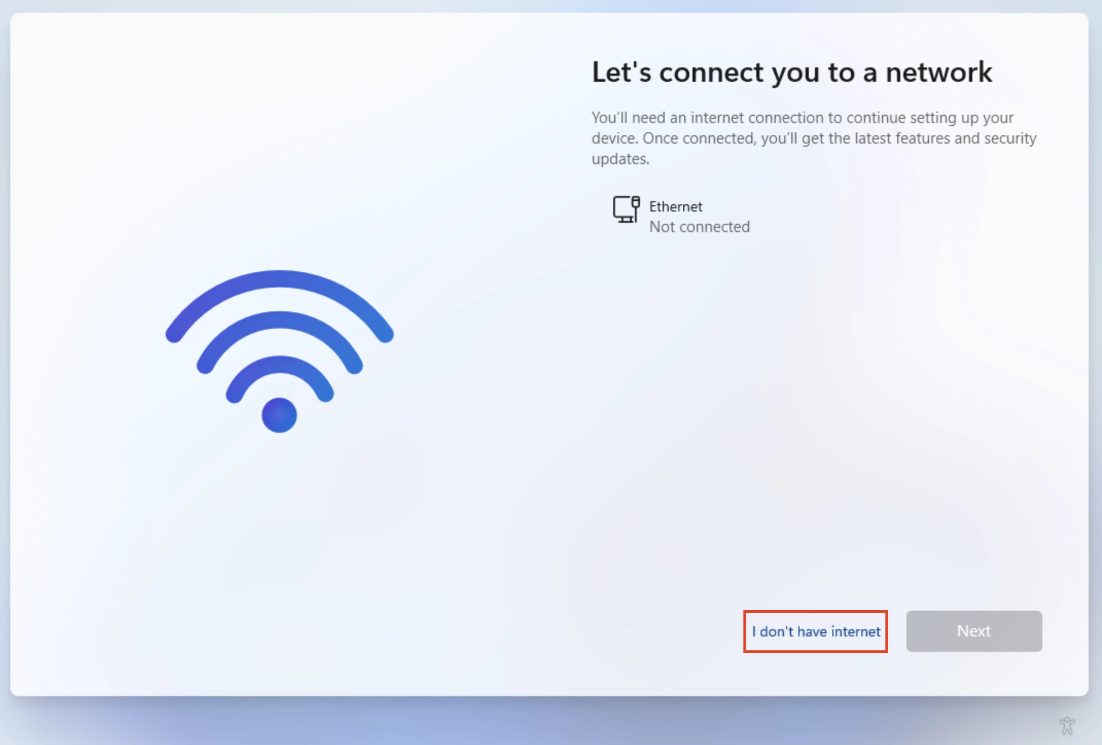 Limited setup install option